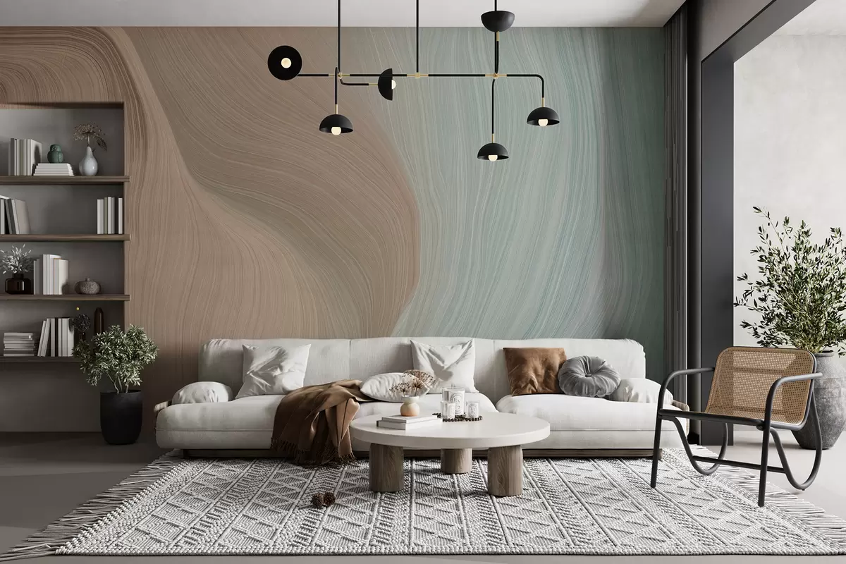 Fotobehang Leigrijs golven u96285