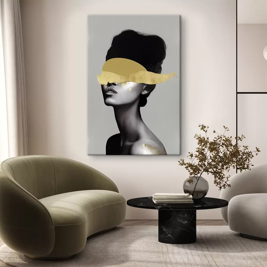  Schilderijen Afbeelding van een jonge vrouw met verf op haar gezicht s34862