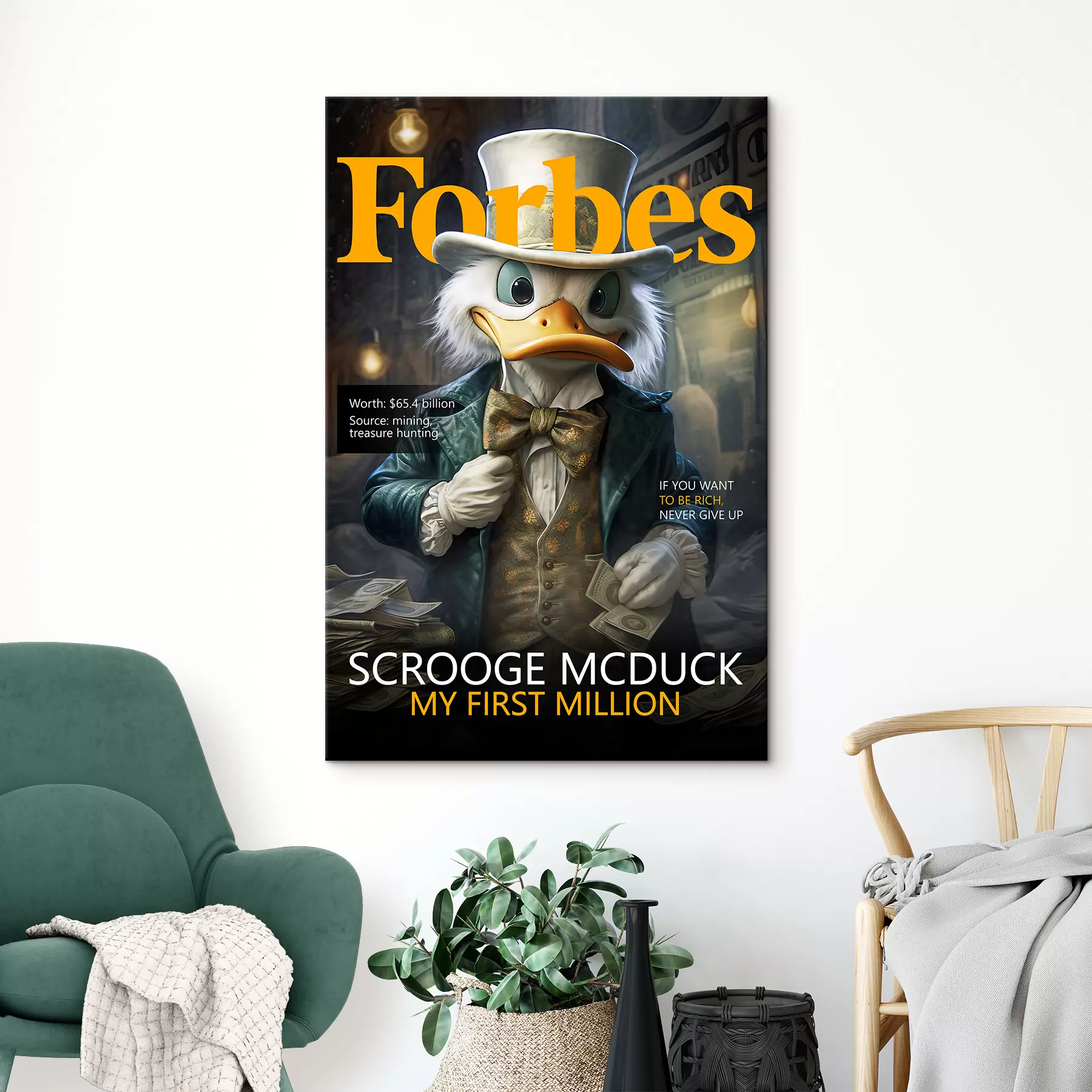 Papier peint photo Dagobert Duck en couverture de Forbes s35196