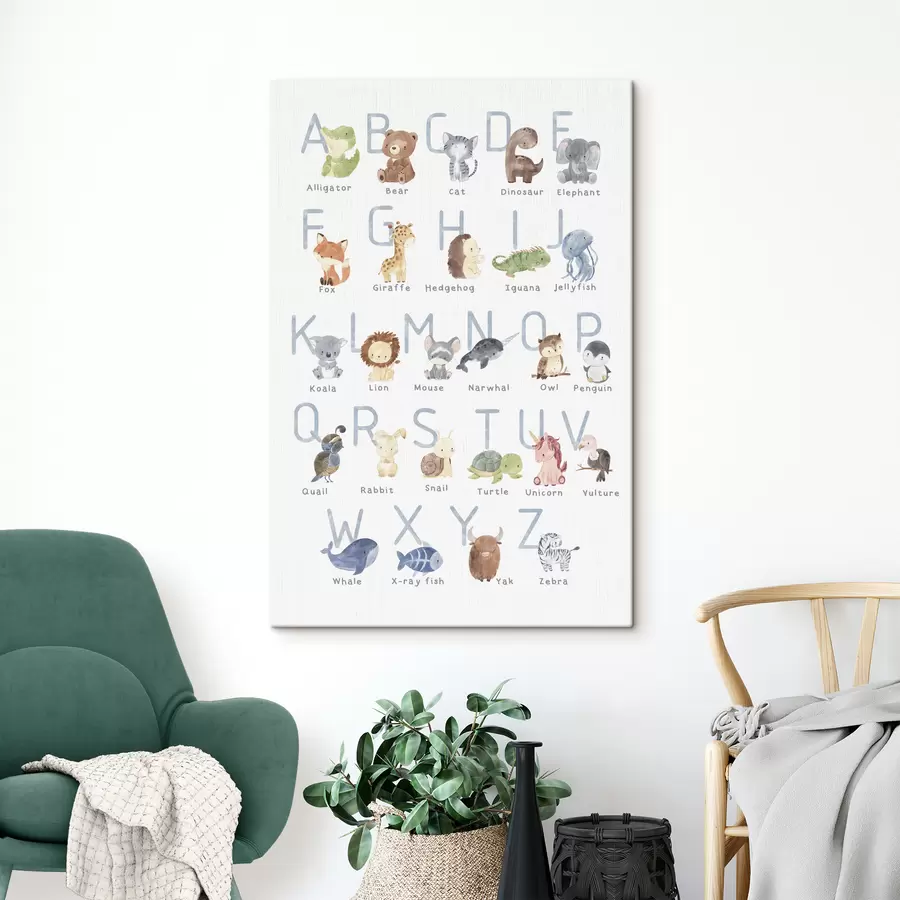  Schilderijen Kinderalfabet Vrolijke dieren s34897