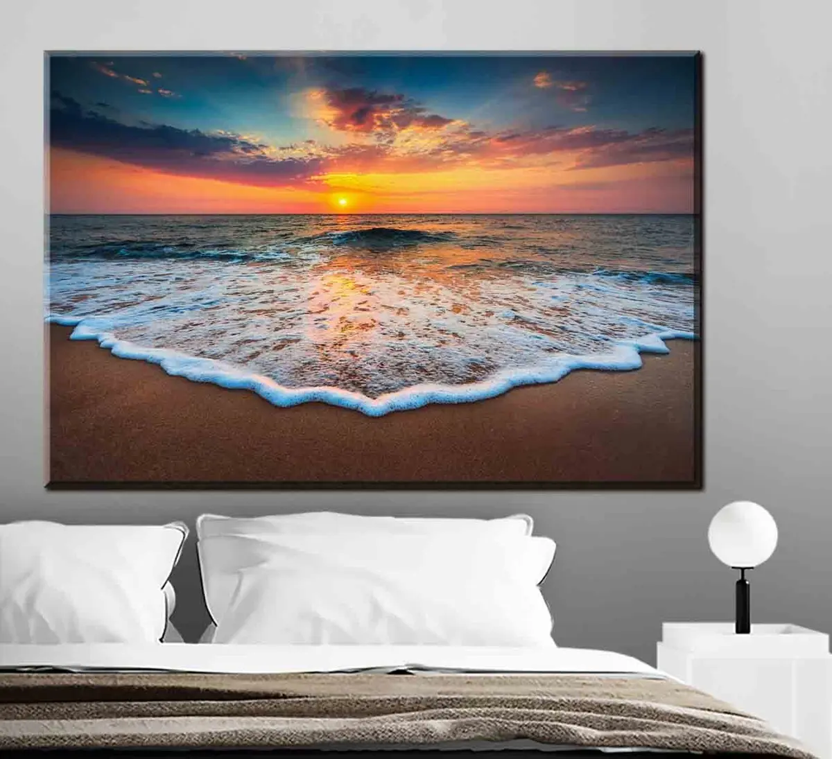  Peintures Magnifique lever de soleil sur la mer s35166