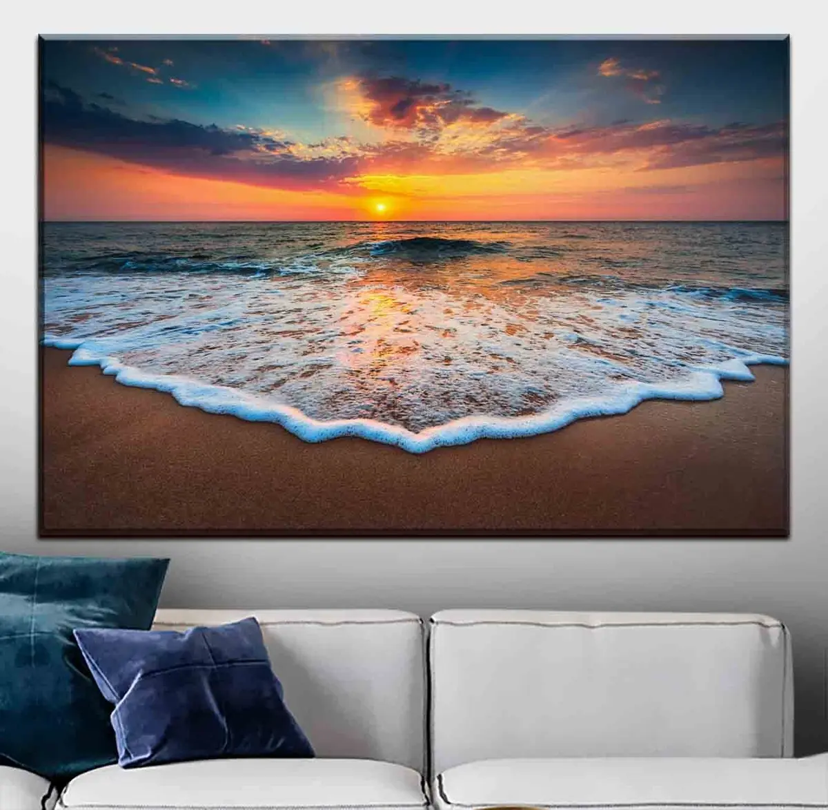  Peintures Magnifique lever de soleil sur la mer s35166
