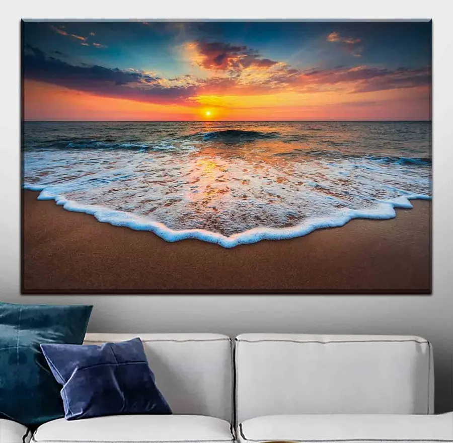  Peintures Magnifique lever de soleil sur la mer s35166