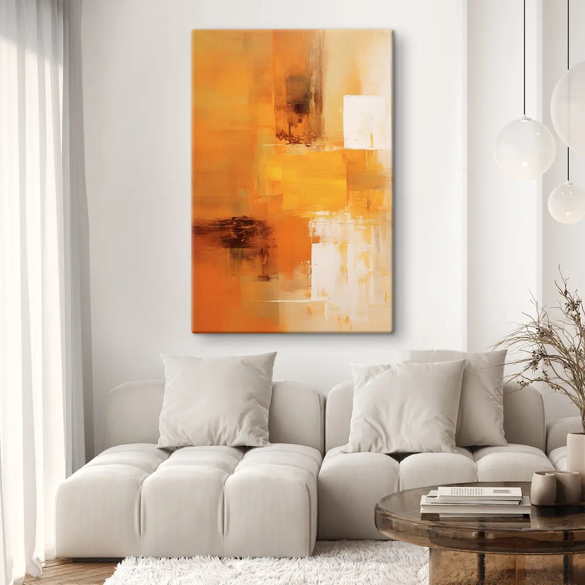  Schilderijen Abstractie in oranje tinten s35299