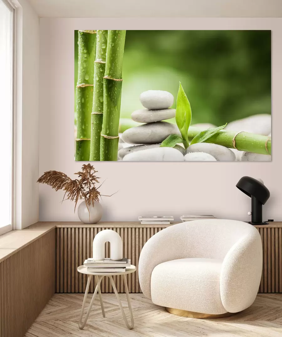 Papier peint photo Bambou vert s34933