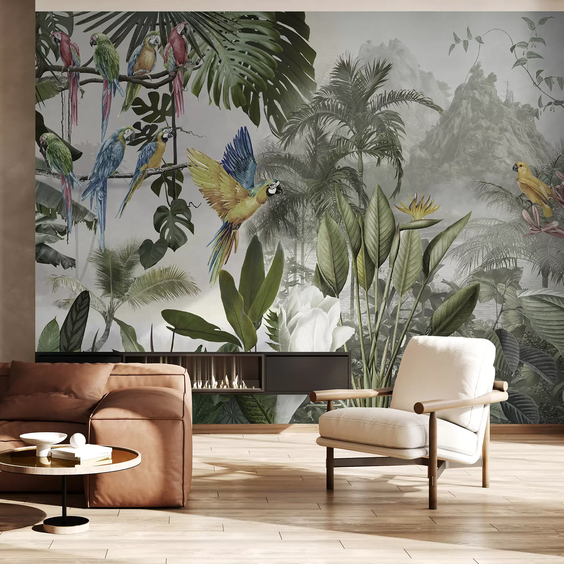 Papier peint photo Perroquets dans la forêt tropicale u95693