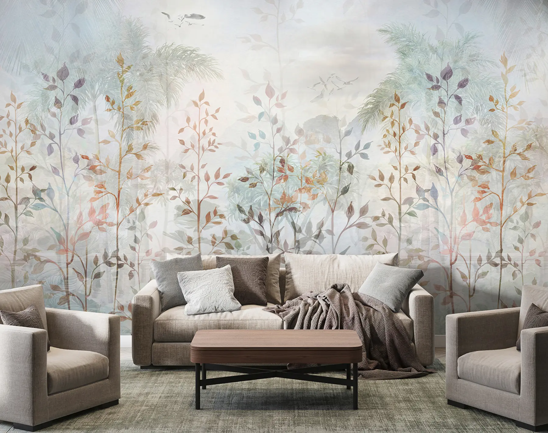 Fotobehang Landschap met planten en bomen u96446