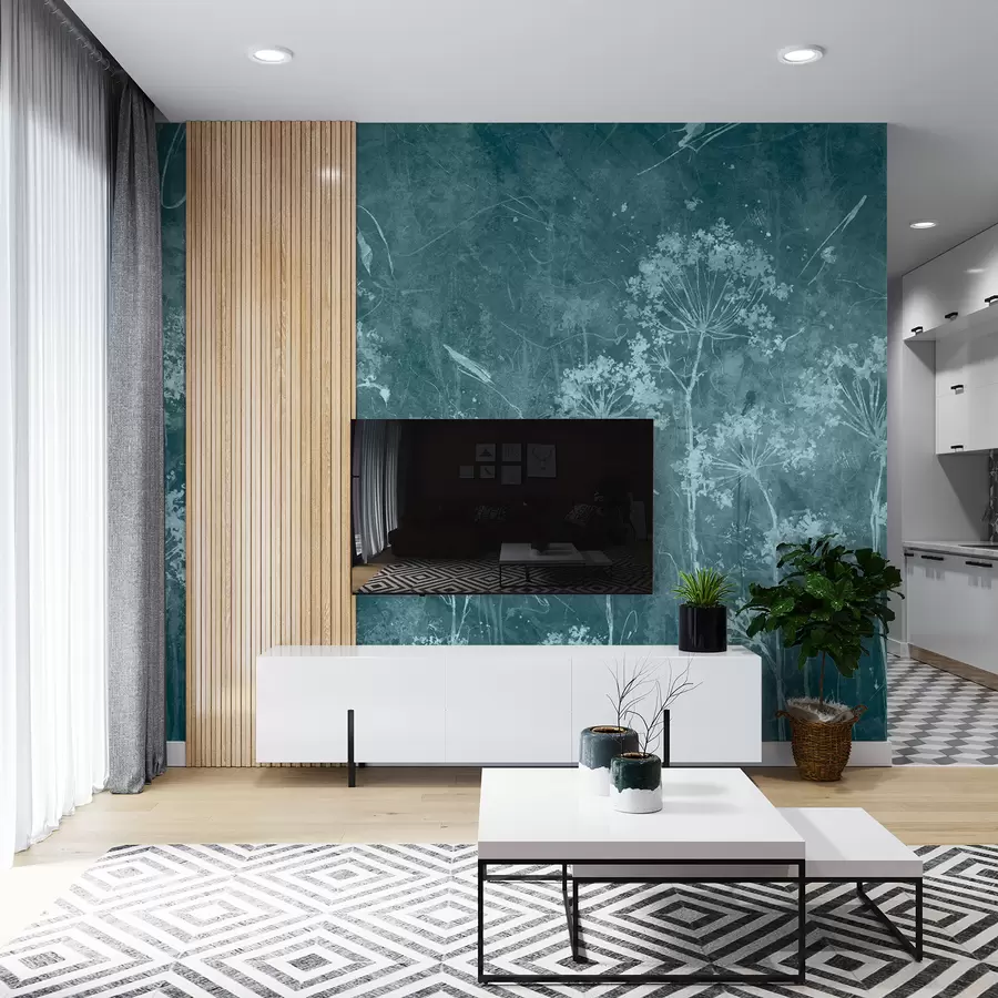 Papier peint photo Fleurs sauvages en style grunge u96551