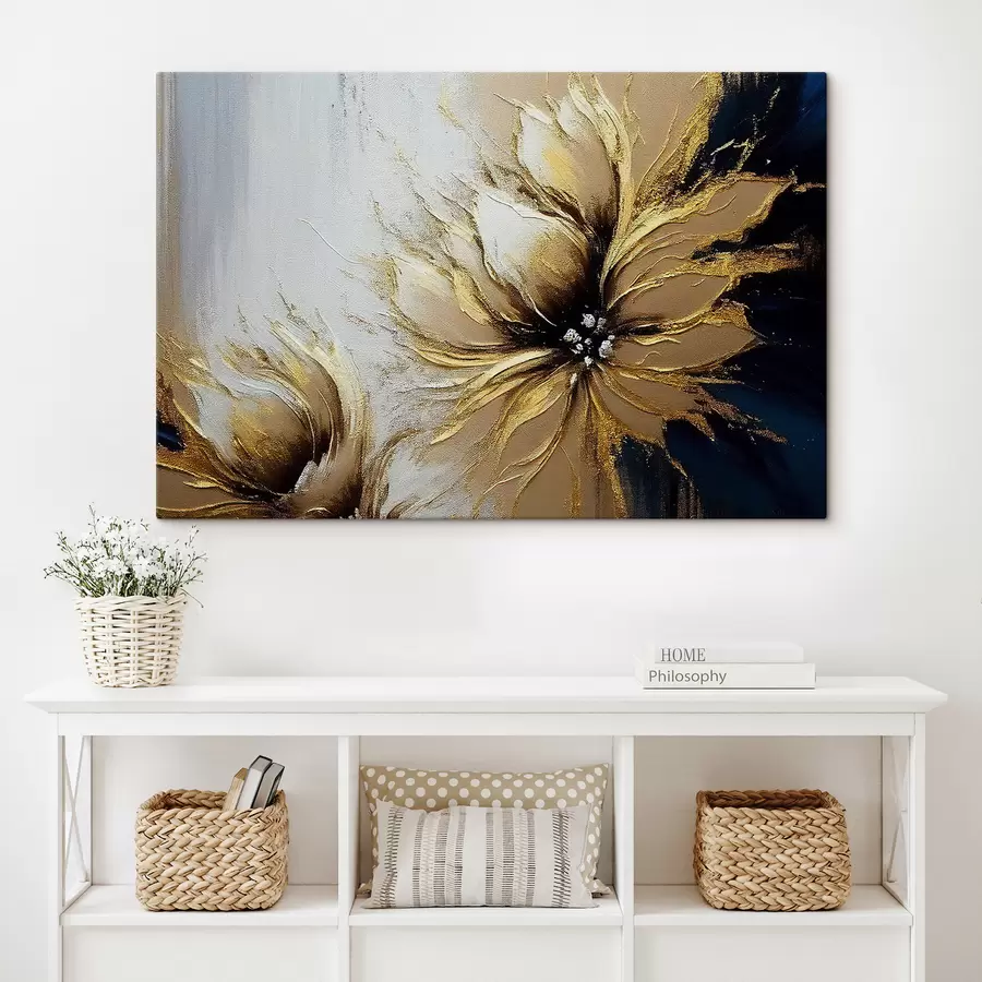  Schilderijen abstracte bloemen s35383