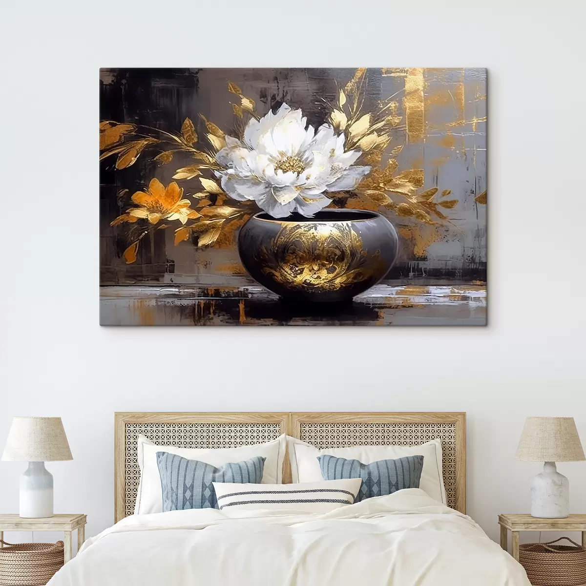  Peintures Fleur blanche dans un vase s35388