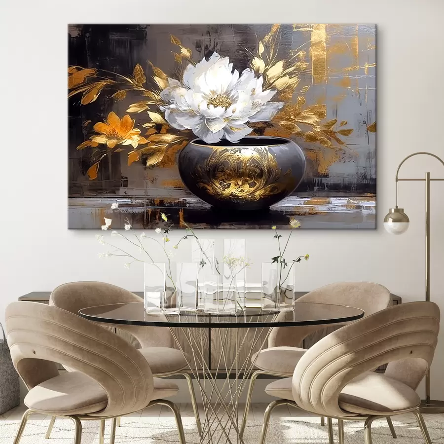 Papier peint photo Fleur blanche dans un vase s35388