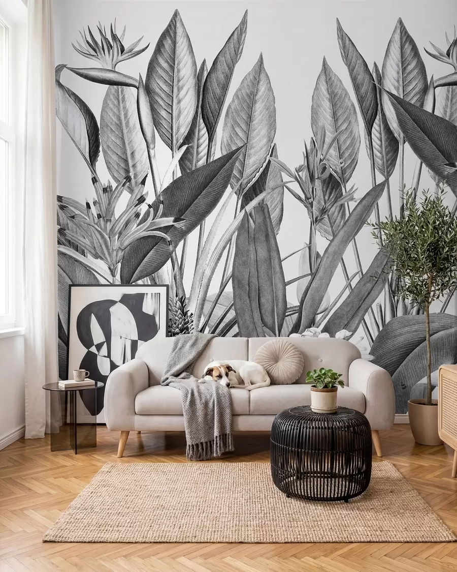 Fotobehang Jungle in inkt u96833