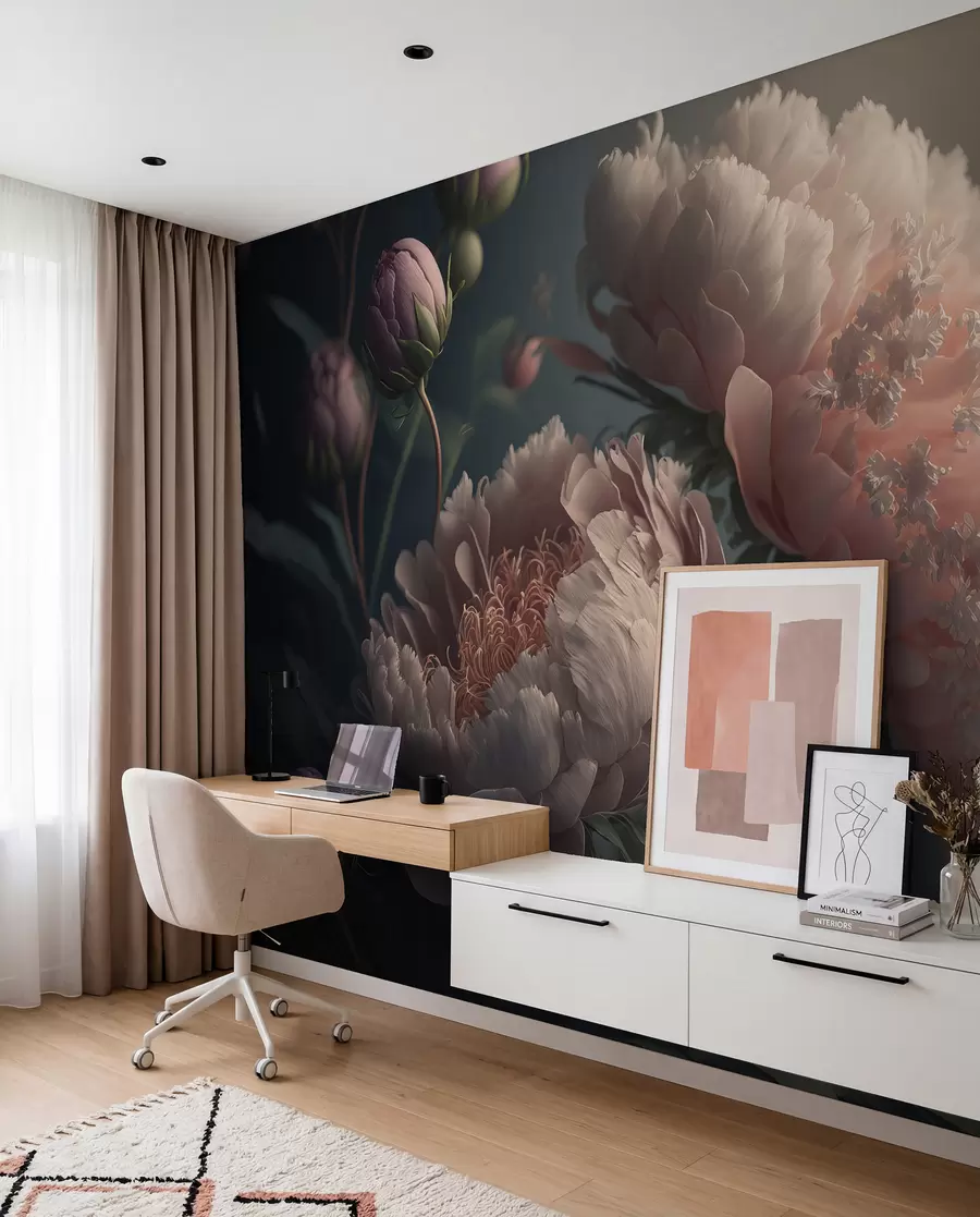 Fotobehang Schemering bloemen u96633