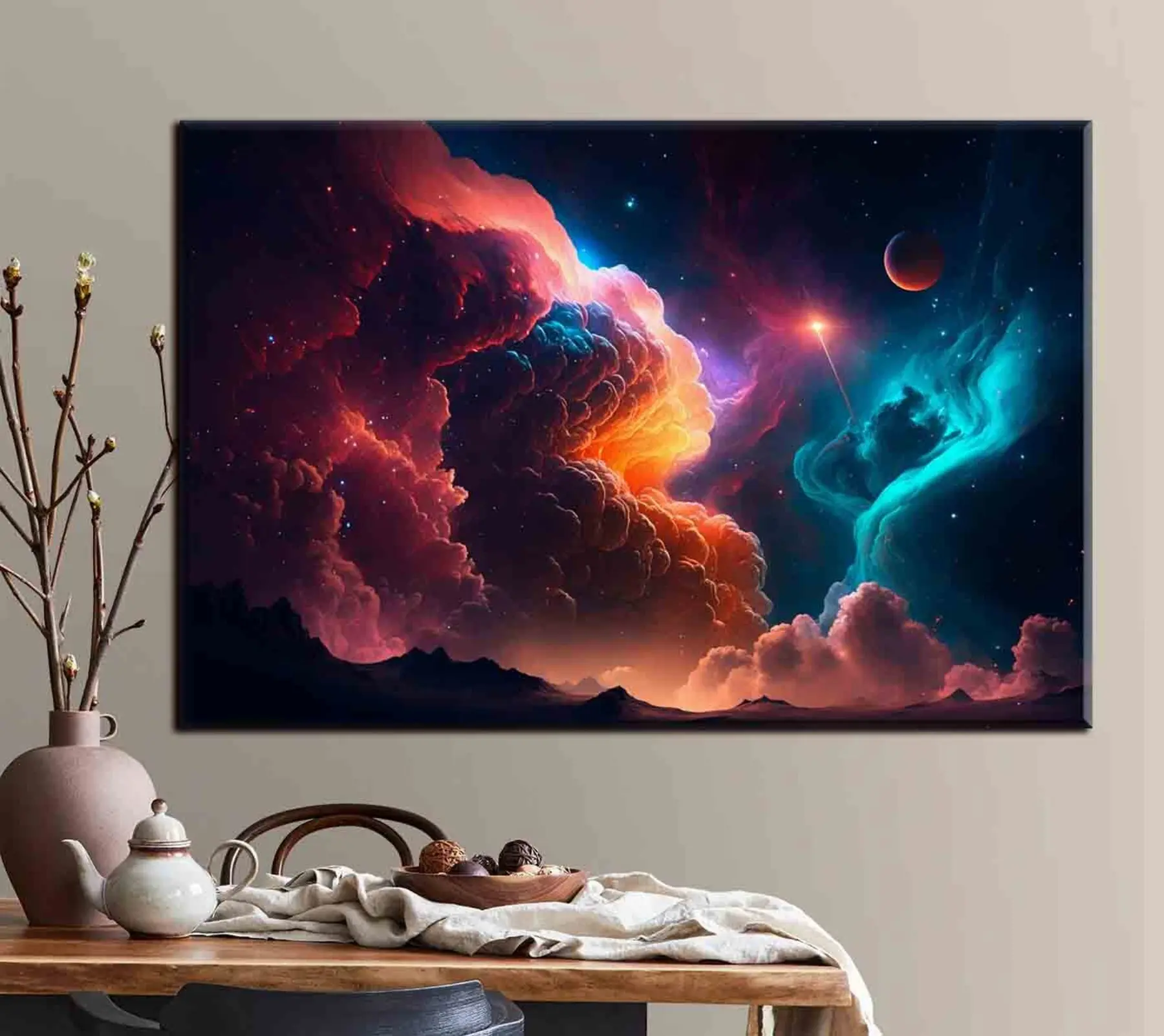  Schilderijen Nevel en sterrenhemel in abstracte vorm s35331