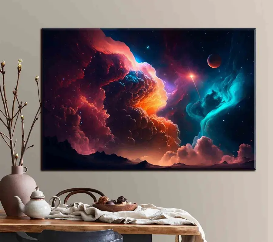  Peintures Brume et ciel étoilé sous forme abstraite s35331