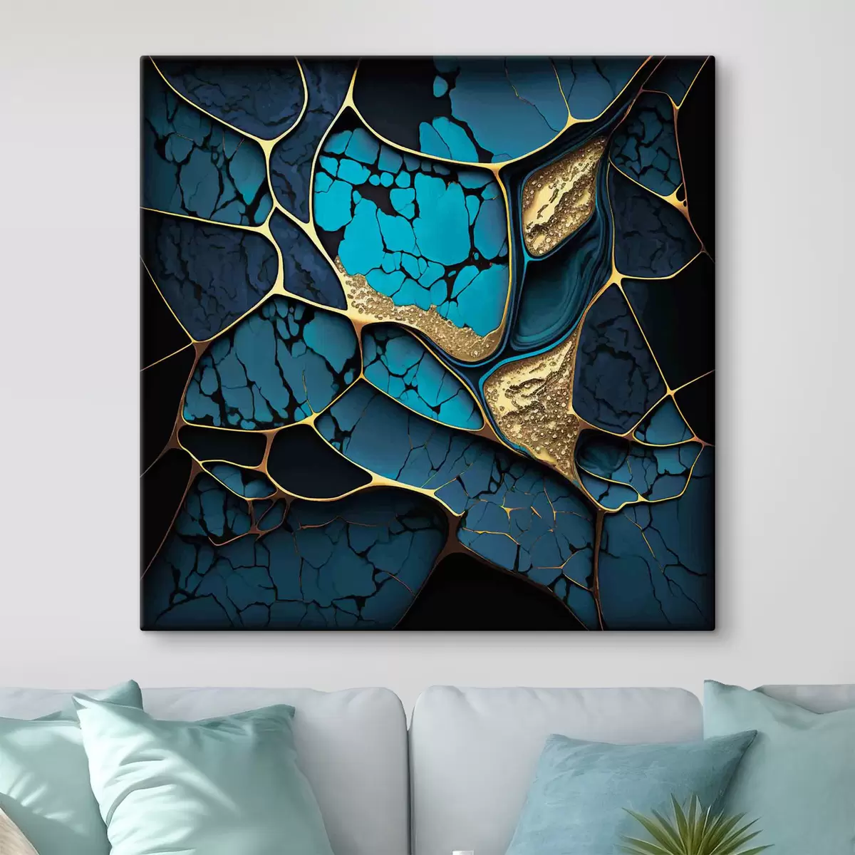  Peintures Fond abstrait luxueux de marbre bleu cobalt en 3D s35415