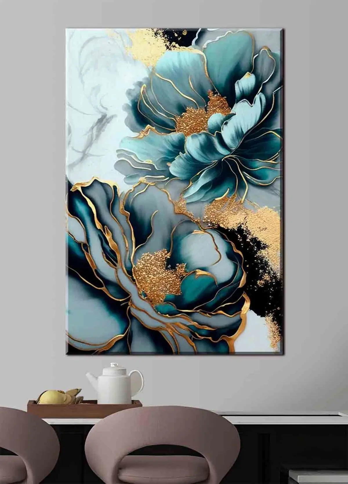  Peintures Fleurs bleues avec contours s35447