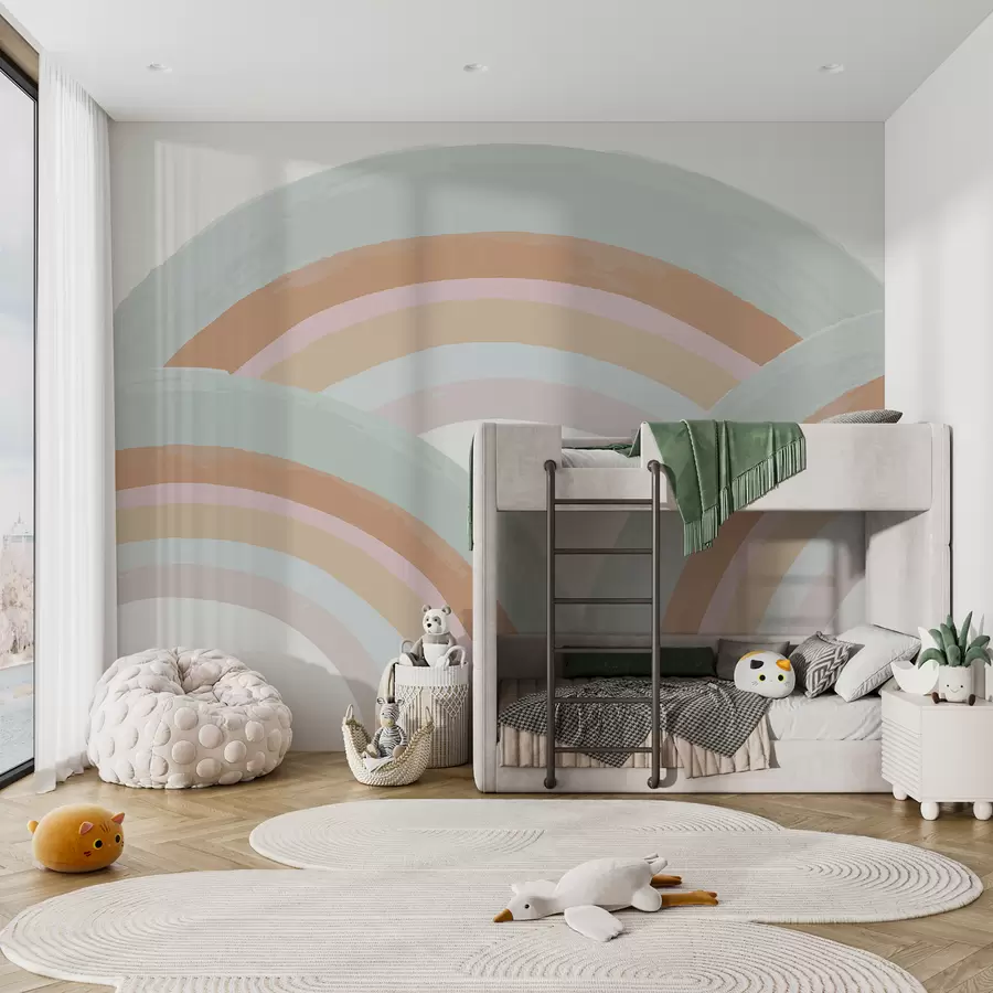 Fotobehang Geschilderde pastel regenboog u96757