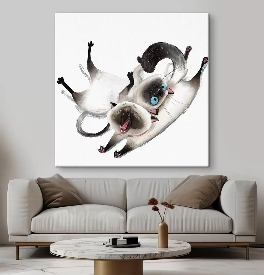  Peintures Des chats joueurs qui s'amusent ensemble s34990