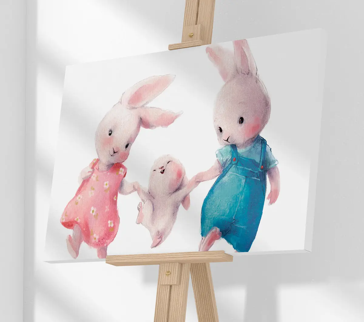  Schilderijen Een vrolijke familie konijnen s34997