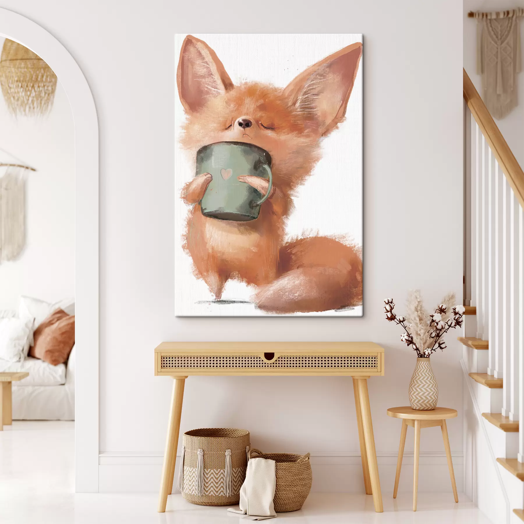 Papier peint photo Renard roux et café s35008