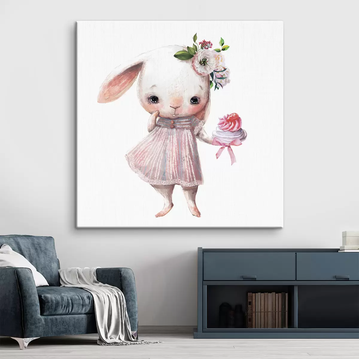  Schilderijen Schattig konijntje met een zoete traktatie s35046