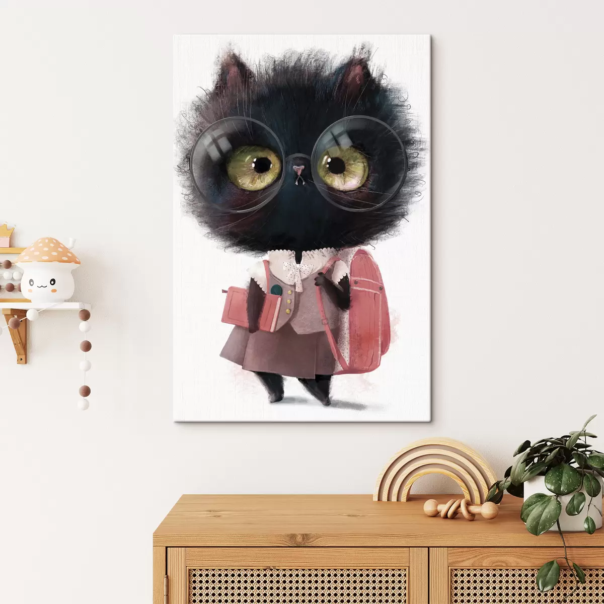  Peintures Un chaton intelligent prêt pour l'école s34994