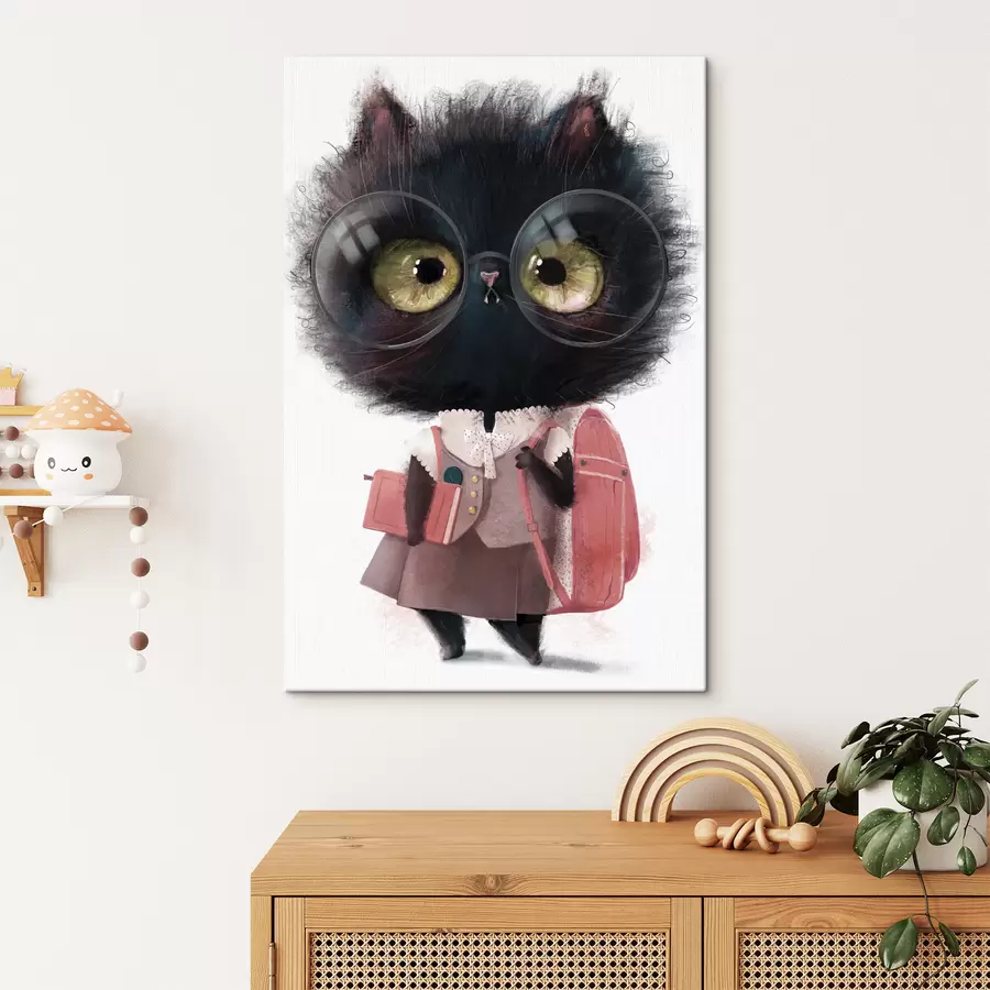  Schilderijen Slim poesje klaar voor school s34994