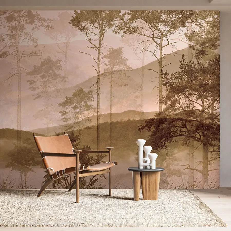 Fotobehang Bos in grungestijl, muurschildering u97058
