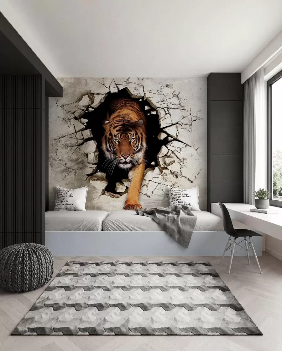 Papier peint photo Le tigre perce le mur u97031