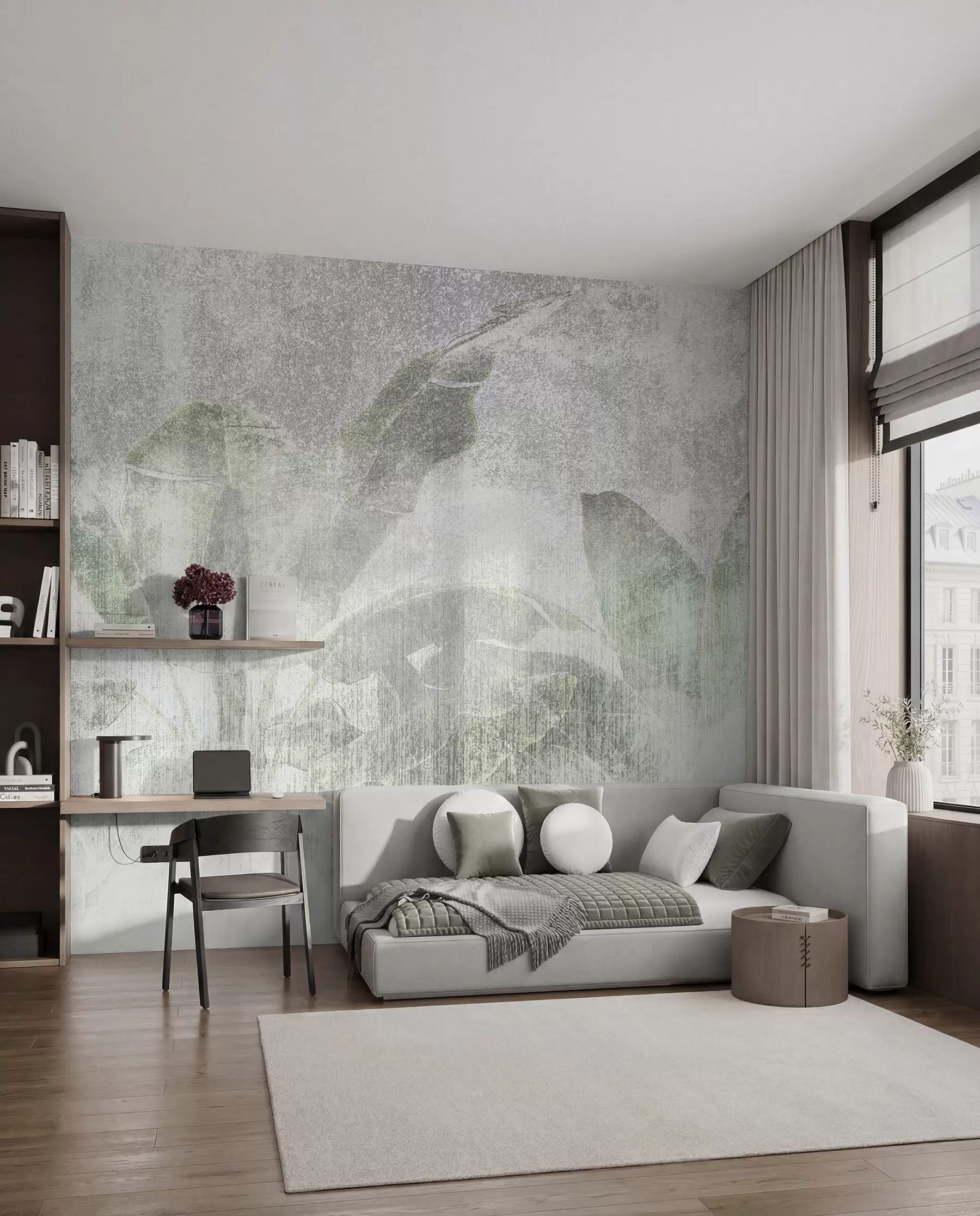 Fotobehang Tropische palmbomen in loftstijl u97030