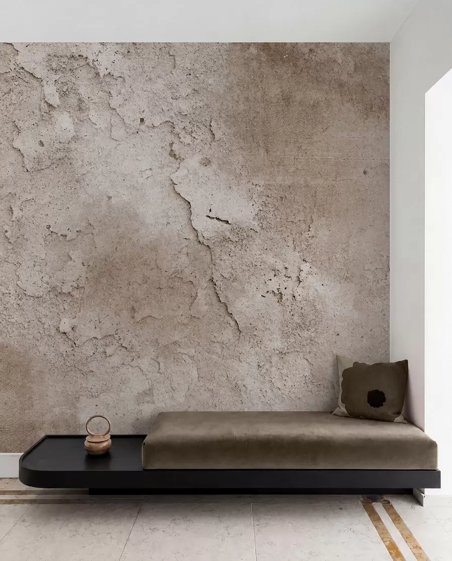 Fotobehang Bruine betonnen muur met ruwe randen u97237