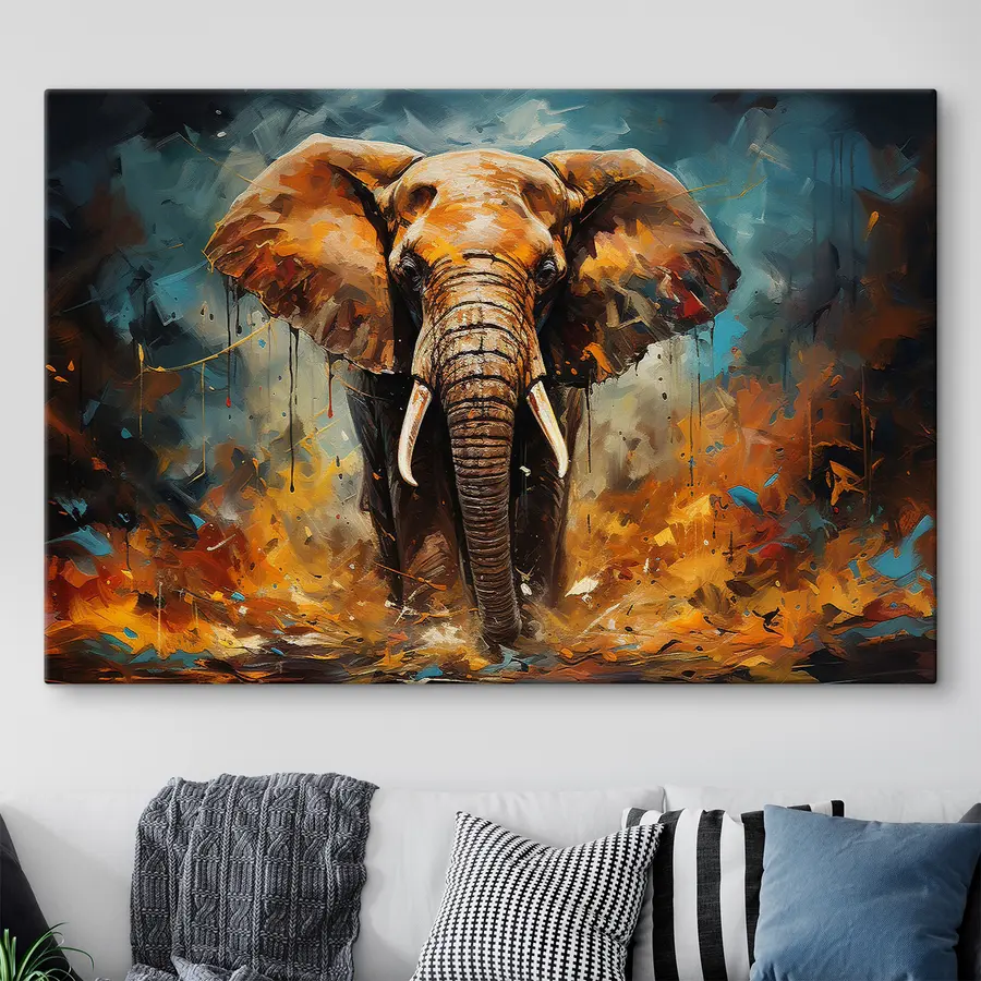  Peintures Éléphant majestueux aux couleurs vives s35505