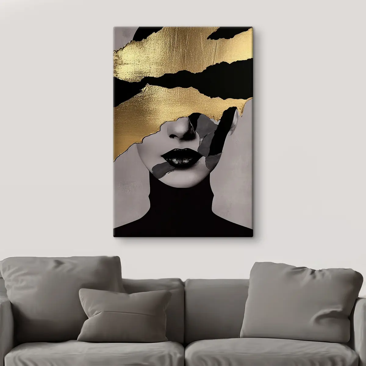  Peintures Lèvres noires, portrait d'une jeune fille s35520