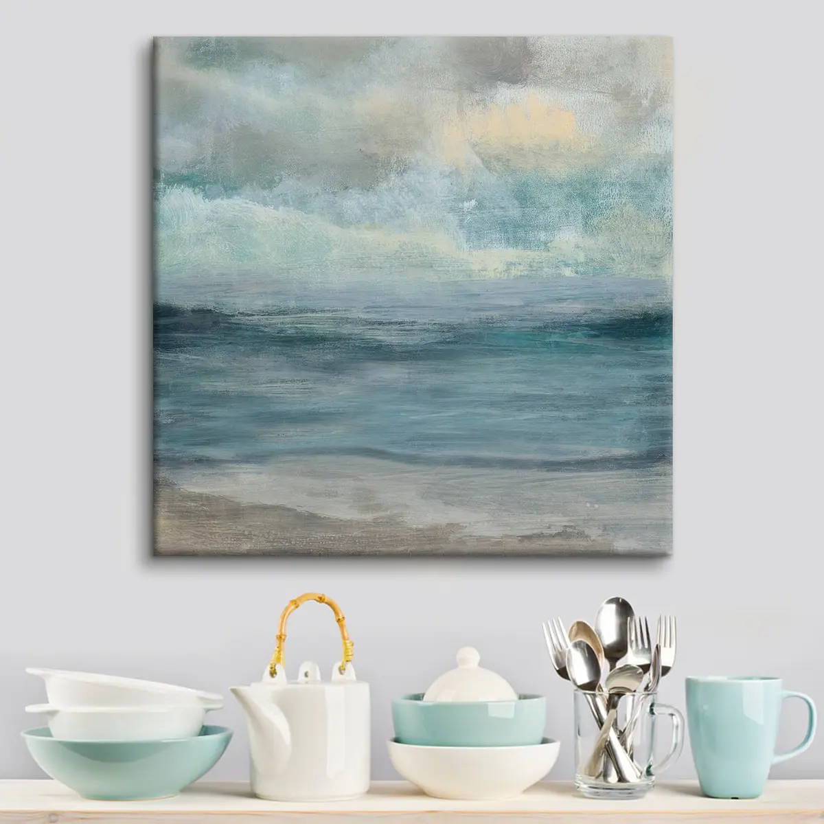  Peintures Résumé fumé bleu s35720