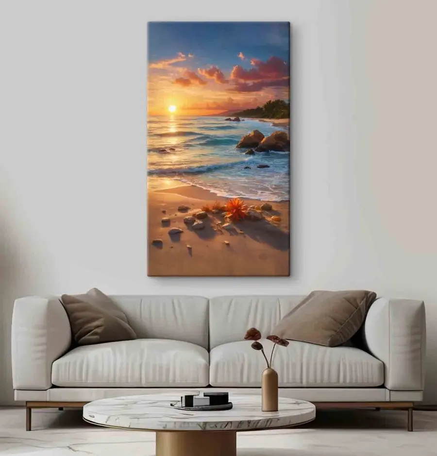  Schilderijen Zonsondergang aan de rustige oceaan s35647