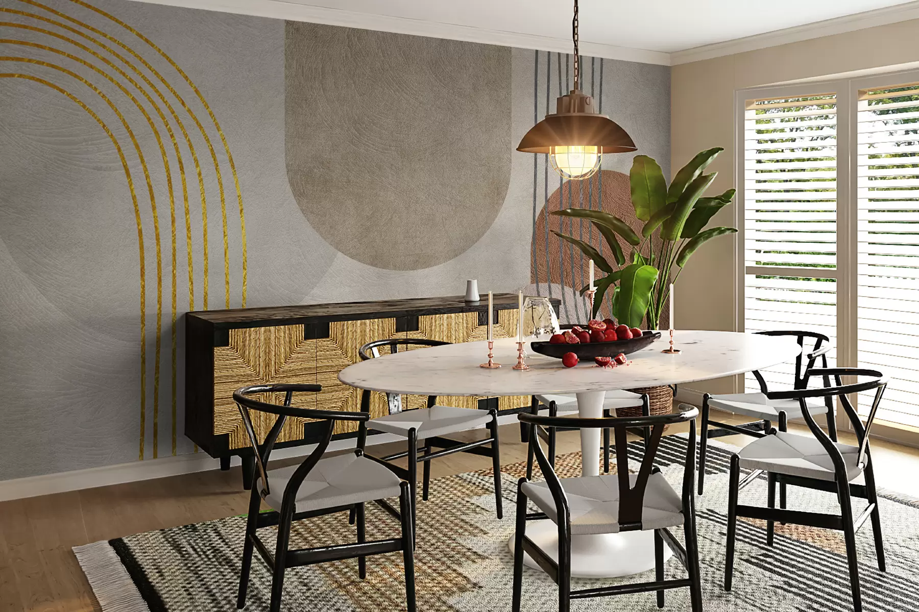 Fotobehang Abstracte bohotekening u97255