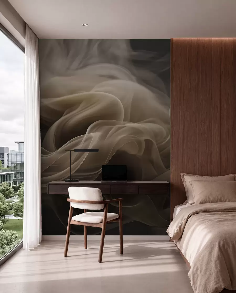 Fotobehang Abstracte golven van rook u96591