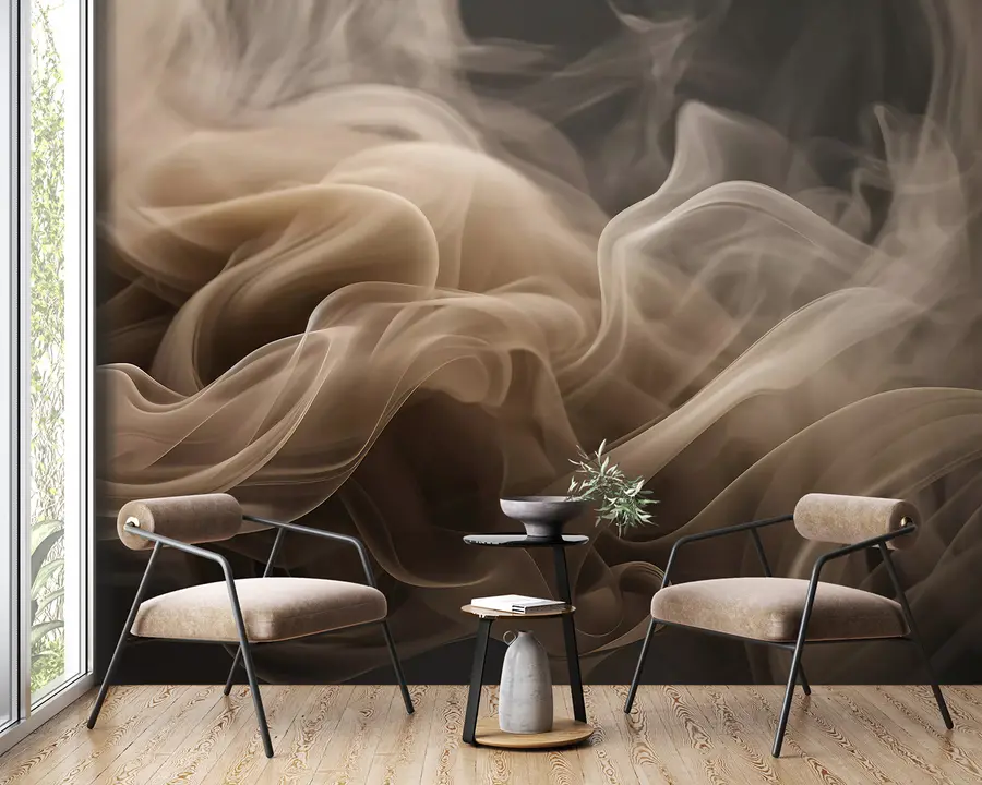 Fotobehang Abstracte golven van rook u96591