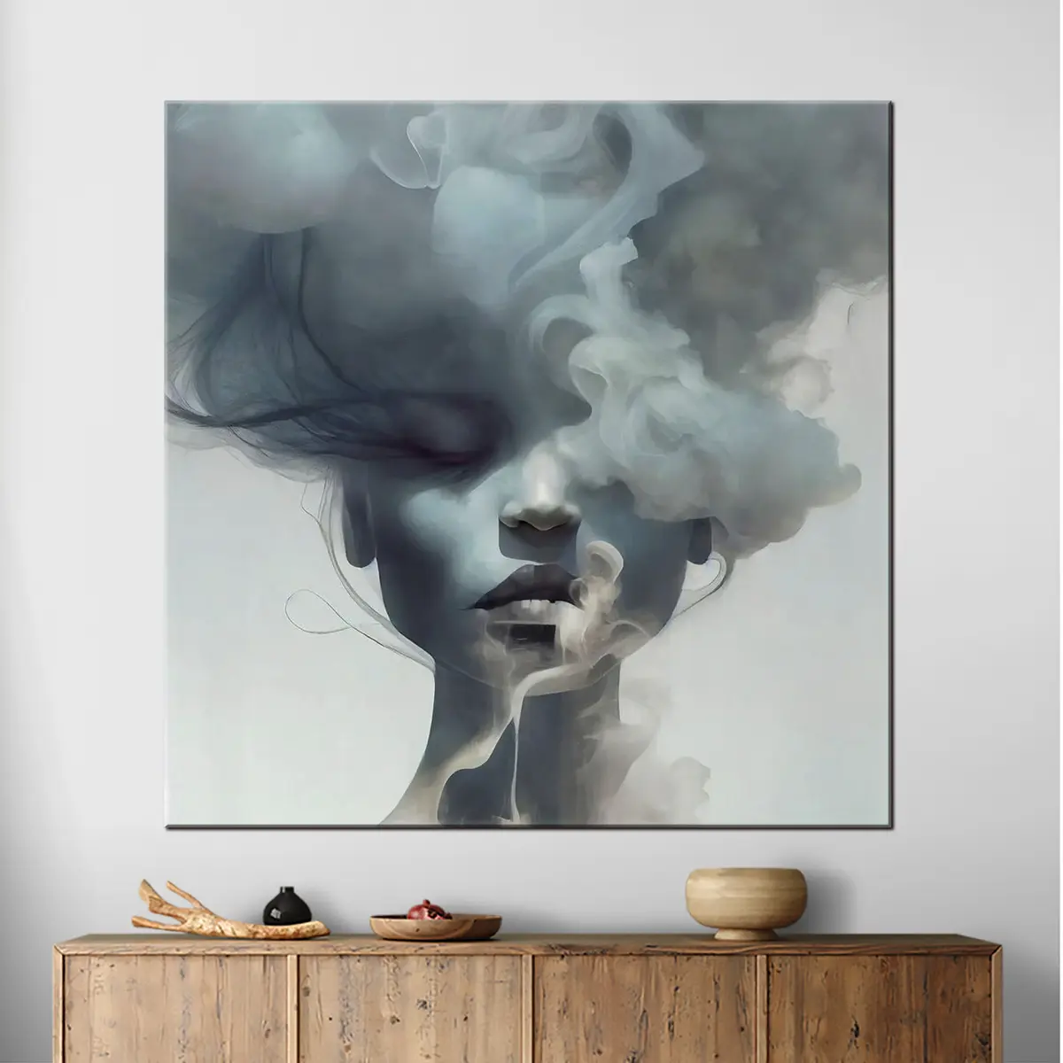  Peintures Fille et brume grise s35818