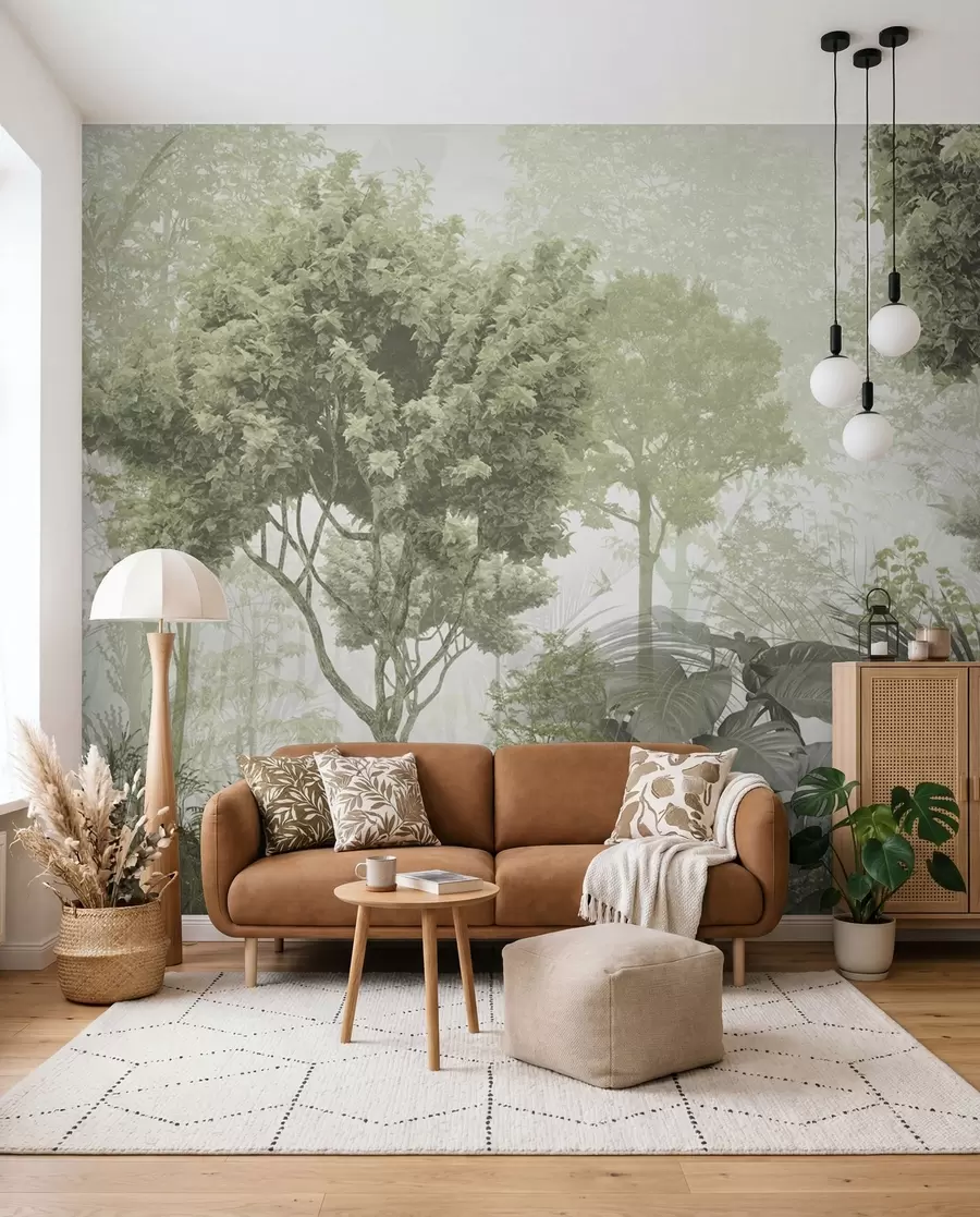 Fotobehang Ochtend in de diepten van het bos u97409