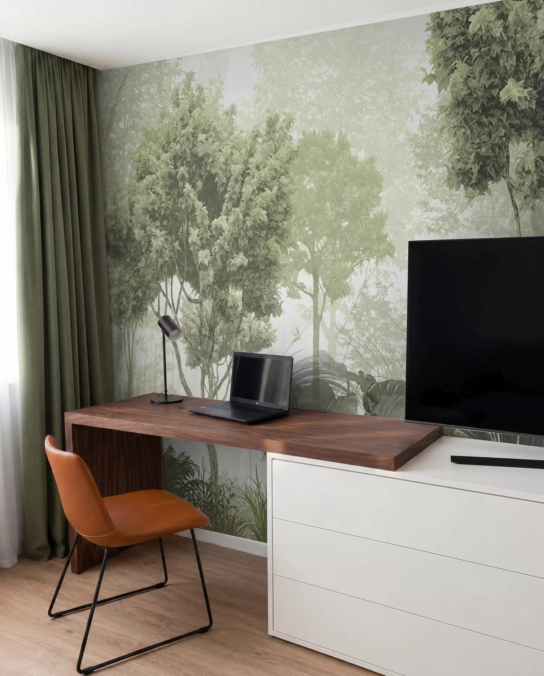 Fotobehang Ochtend in de diepten van het bos u97409