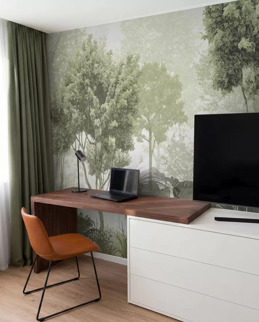 Fotobehang Ochtend in de diepten van het bos u97409
