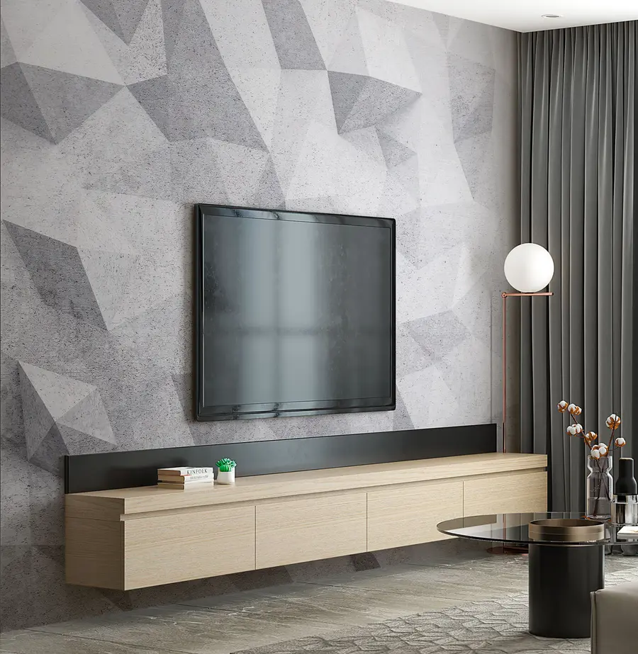 Fotobehang Abstracte 3D polygonen grunge loft u97336