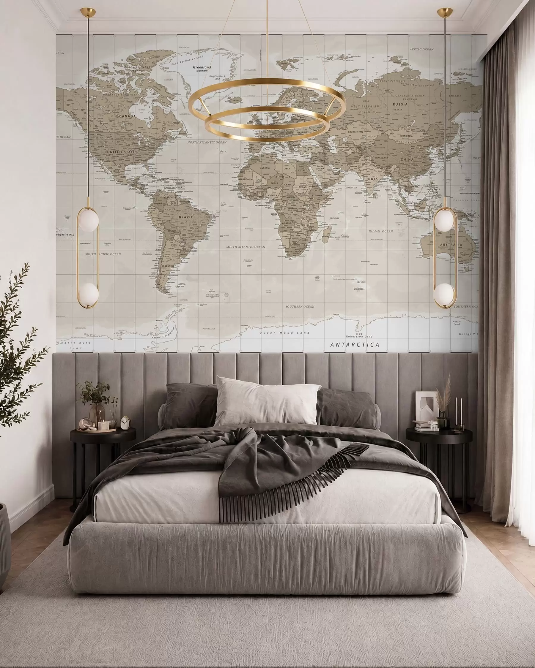 Fotobehang Wereldkaart in vintagestijl u97342
