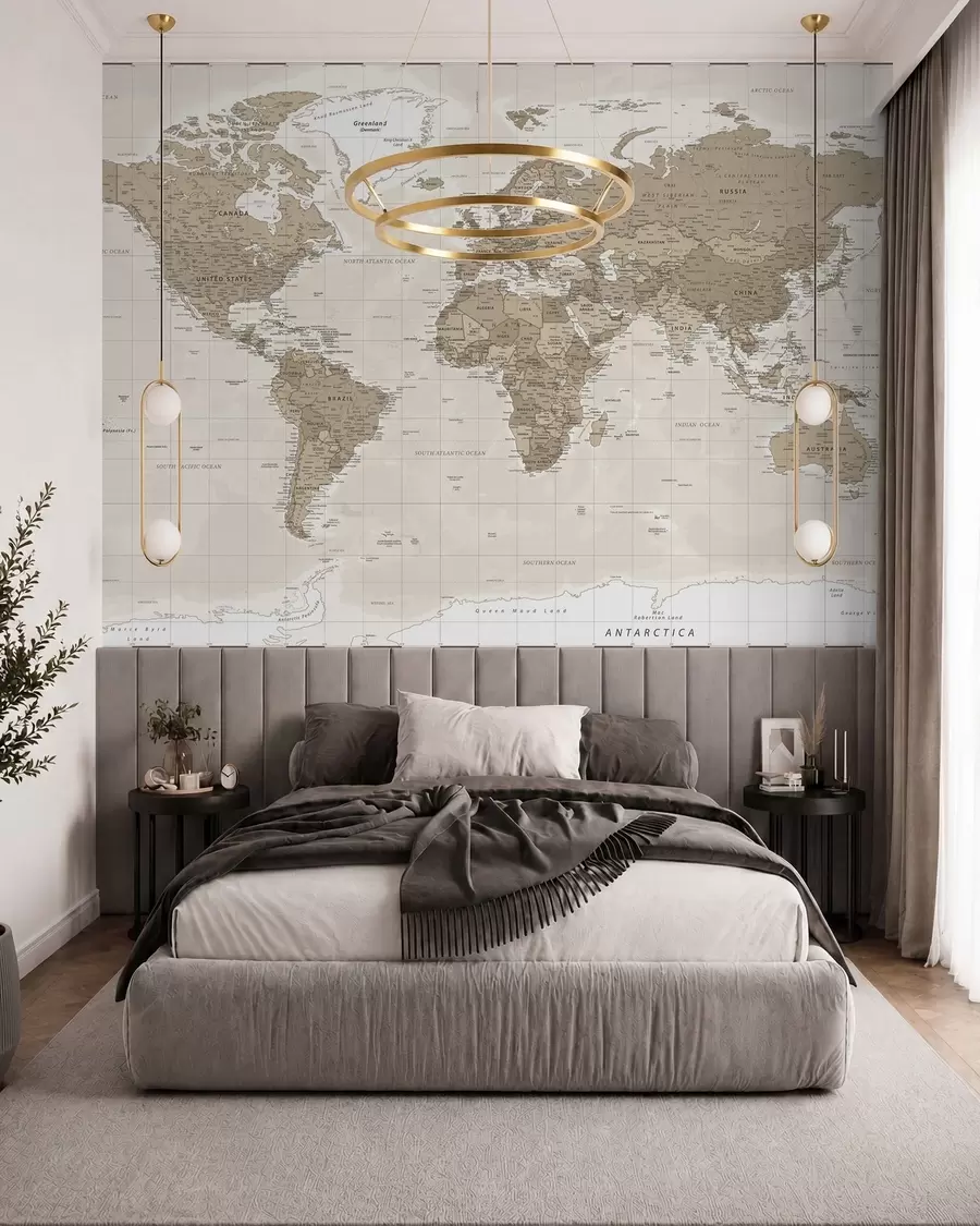 Papier peint photo Loft de carte du monde vintage u97342