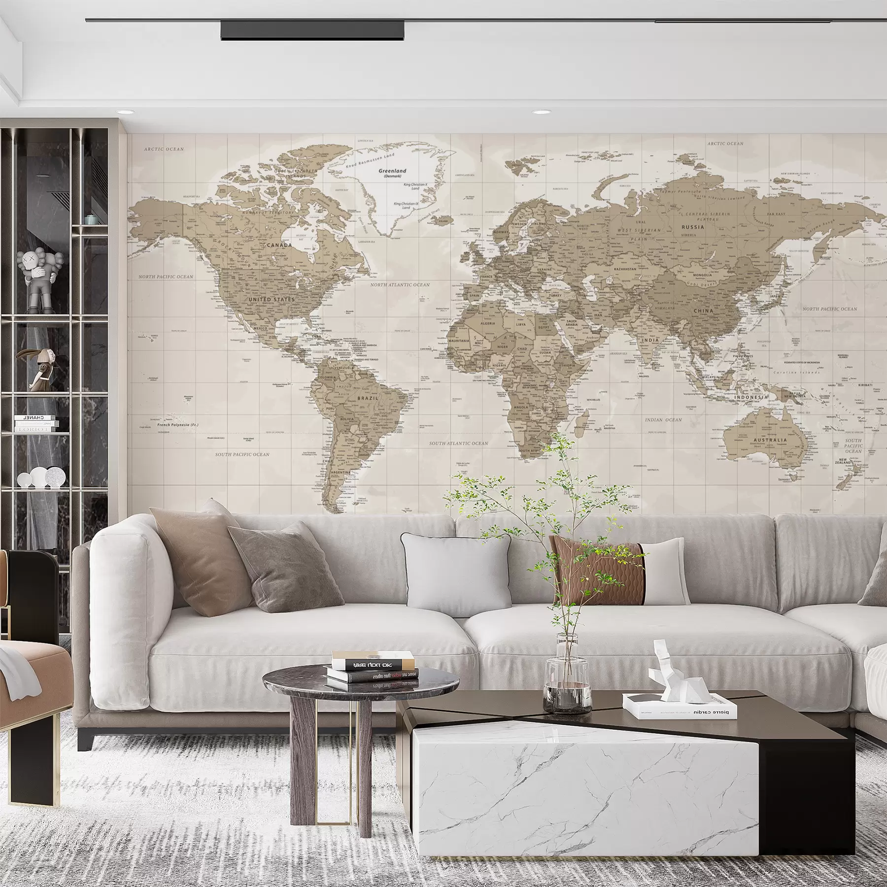 Papier peint photo Loft de carte du monde vintage u97342