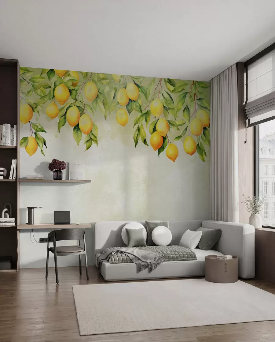 Papier peint photo Branches de citron tendres u97595