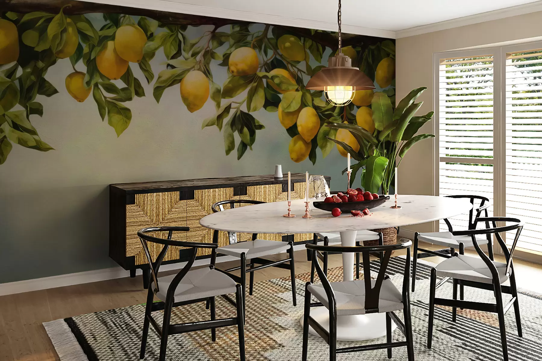 Papier peint photo Branches de citronnier vintage u97600