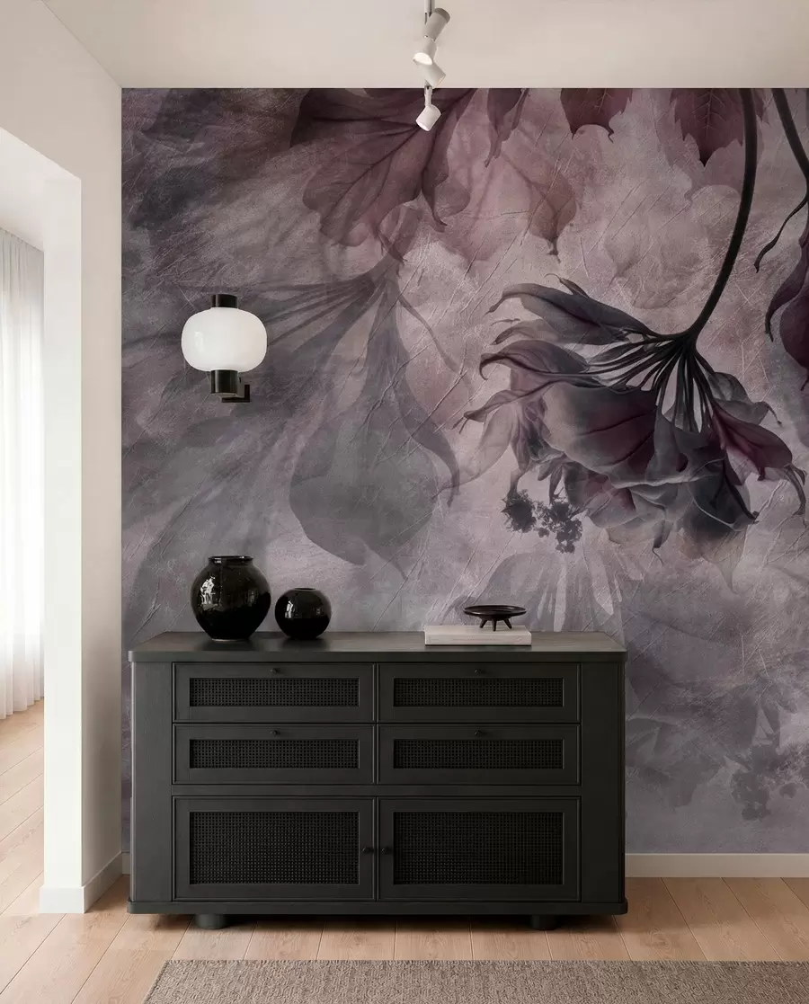 Fotobehang Fijne, doorschijnende takken in roze u93927v3